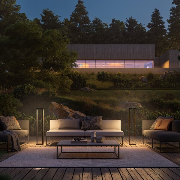 KLEWE LED lampă solară RADIA MEGA, antracit, 110 cm, aluminiu IP65, Negru, Aluminiu, Modern, Lumini solare
