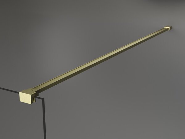 Mexen Kioto, Paravan de duș Walk-In 100 x 200 cm, model sticlă 8 mm negru, profil auriu mat, 800-100-002-55-78