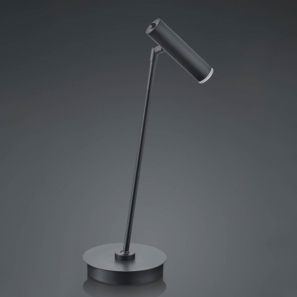 HELL Lampă de masă LED Tom, dimabilă, negru, reglabil, Negru, Camera de zi / sufragerie, Metal, Modern, Lumină de lectură