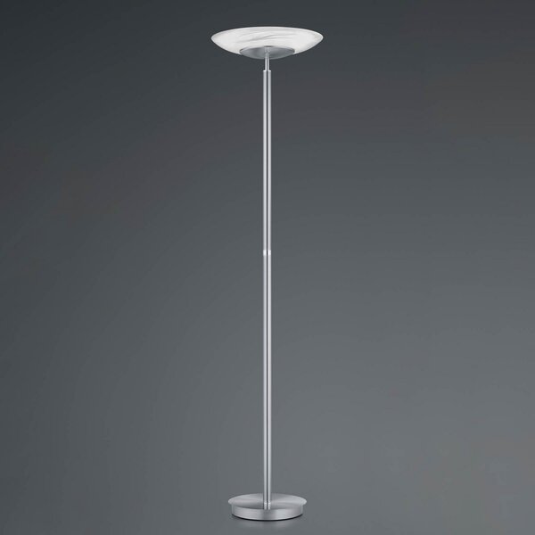HELL Lampadar LED Findus, 1 bec, nichel, reglabil, Gri, Camera de zi / sufragerie, Metal, Modern