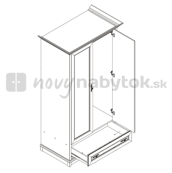 Dulap de haine KENT ESZF 2D1S (Castan). 880807