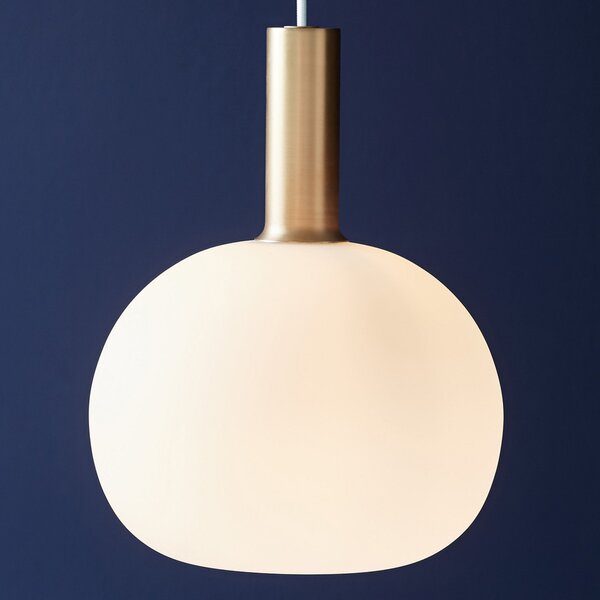 Nordlux Lampă suspendată Alton cu abajur din sticlă albă Ø 25cm, reglabil, Alb, Camera de zi / sufragerie, Sticlă, Modern