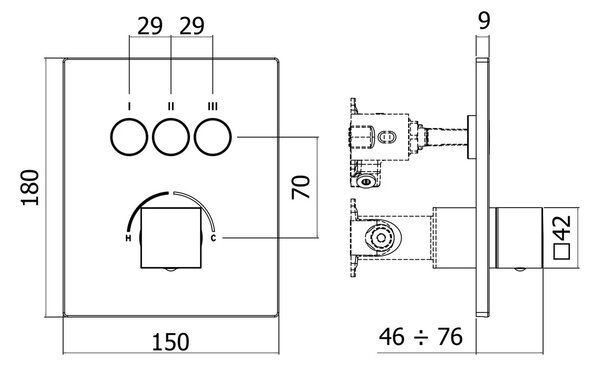 Kronenbach Smart Push baterie cadă-duș ascuns alb 19045003WM
