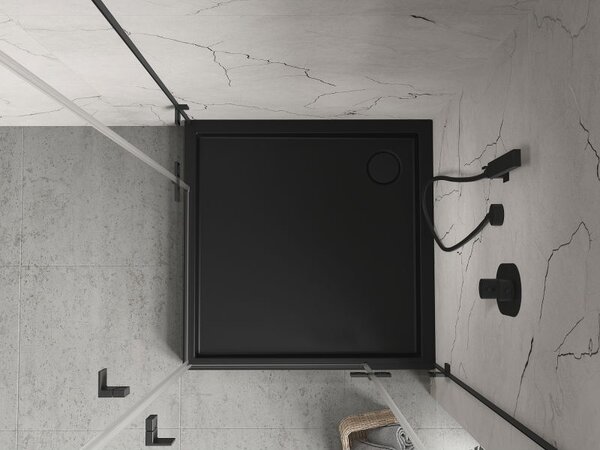 Mexen Flow+ cadă de duș pătrată 100 x 100 cm, negru mat - 46S701010H
