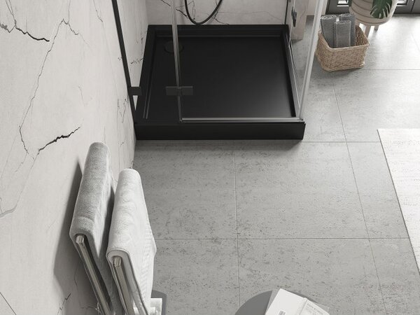 Mexen Flow+ cadă de duș pătrată 100 x 100 cm, negru mat - 46S701010H