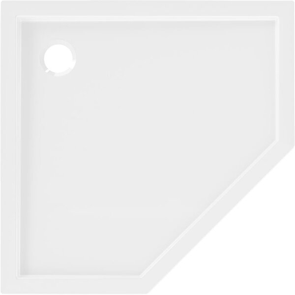 Mexen Flow cadă de duș pentagonală slim 90 x 90 cm, alb lucios - 46P109090