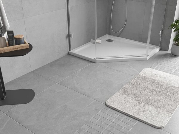 Mexen Flow cadă de duș pentagonală slim 90 x 90 cm, alb lucios - 46P109090