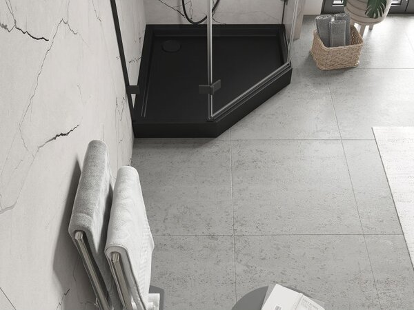 Mexen Flow+ cadă de duș pentagonală 80 x 80 cm, negru mat - 46P708080H