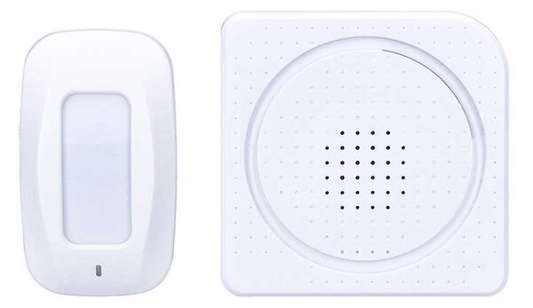 Detector de mișcare wireless (gong) la priză, extern PIR senzor, alb