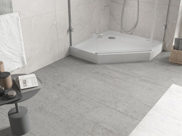 Mexen Flow+ cadă de duș pentagonală 90 x 90 cm, alb lucios - 46P109090H