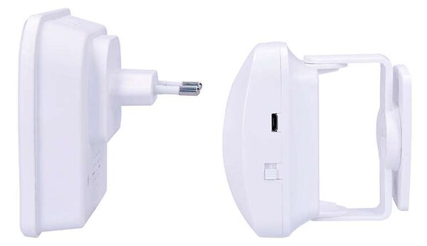 Detector de mișcare wireless (gong) la priză, extern PIR senzor, alb