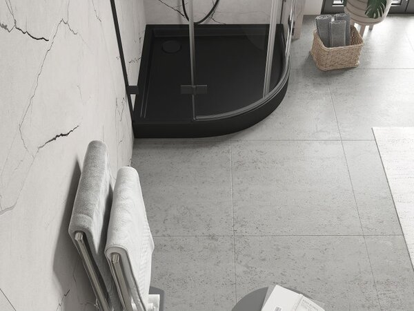 Mexen Flow+ cadă de duș semirotundă 80 x 80 cm, negru mat - 46Q708080H