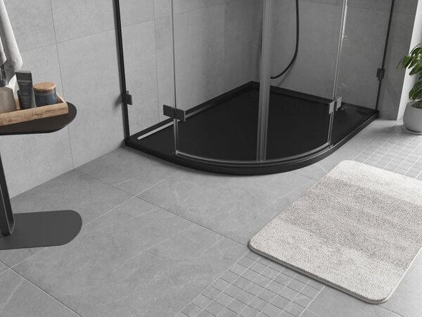Mexen Flow cadă de duș semicirculară asimetrică slim dreapta 100 x 90 cm, negru mat - 46Q709010R