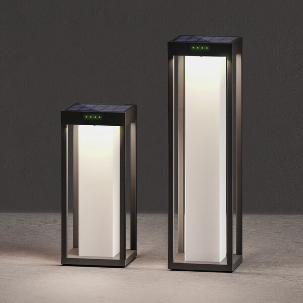 KLEWE LED lampă solară RADIA MINI MOON, antracit, 35 cm, IP65, Negru, Aluminiu, Modern, Lumini solare