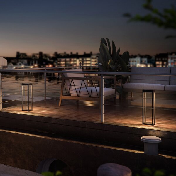 KLEWE LED lampă solară RADIA MAXI, antracit, 50 cm, aluminiu, IP65, Negru, Aluminiu, Modern, Lumini solare