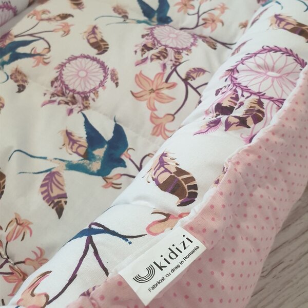 Cosulet bebelus pentru dormit Baby Nest Cocoon 90x50 cm Swallows