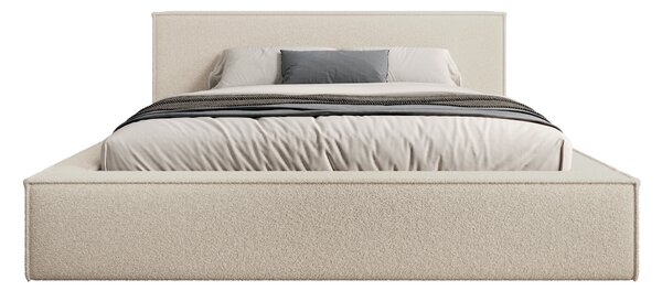 Pat tapițat Nirello 160x200 cu ladă depozitare - boucle bej Quelle 03