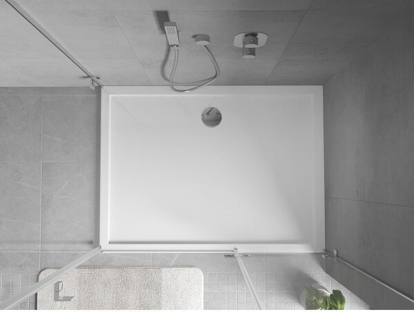 Mexen Flow cadă de duș dreptunghiulară slim 100 x 80 cm, alb lucios - 46R108010
