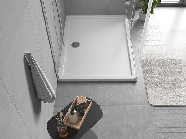 Mexen Flow cadă de duș dreptunghiulară slim 100 x 80 cm, alb lucios - 46R108010