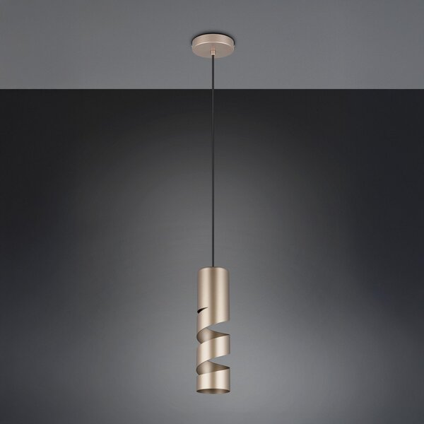 Trio Lighting Lampă suspendată Stream, maro, Ø 8 cm, metal, GU10, reglabil, Maro / Rugină, Camera de zi / sufragerie, Metal, Modern