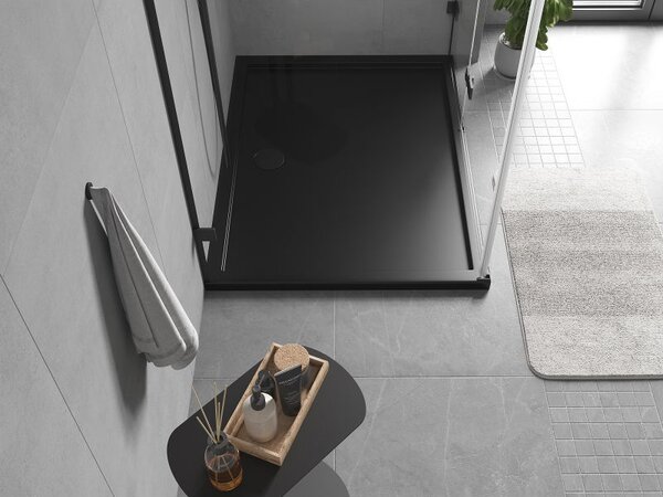 Mexen Flow cadă de duș dreptunghiulară slim 90 x 75 cm, negru mat - 46R707590