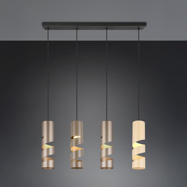 Trio Lighting Lampă suspendată Stream, multicoloră Lungime 80 cm 4 becuri GU10 din metal, reglabil, Multicolor, Camera de zi / sufragerie, Metal, Modern