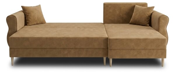 Canapea extensibila de colt SILVIANO, bej, reversibila, 230x140 cm