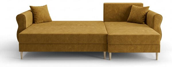 Canapea extensibila de colt SILVIANO, mustar, reversibila, 230x140 cm