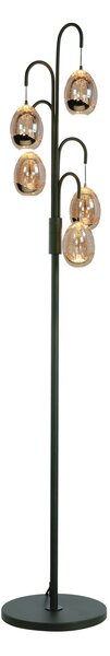 HighLight Lampa de podea Golden Egg negru/amber 165 cm 5 becuri metal/glass, reglabil, Negru, Camera de zi / sufragerie, Metal, Modern