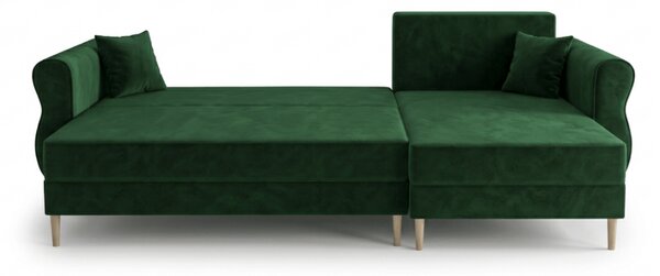 Canapea extensibila de colt SILVIANO, verde inchis, reversibila, 230x140 cm