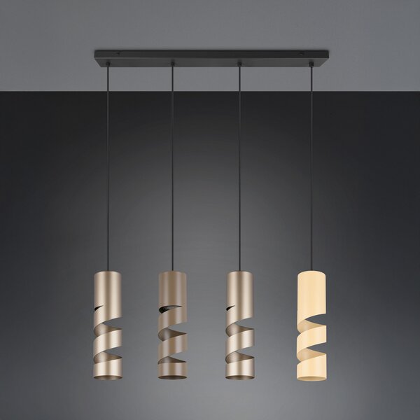 Trio Lighting Lampă suspendată Stream, multicoloră Lungime 80 cm 4 becuri GU10 din metal, reglabil, Multicolor, Camera de zi / sufragerie, Metal, Modern