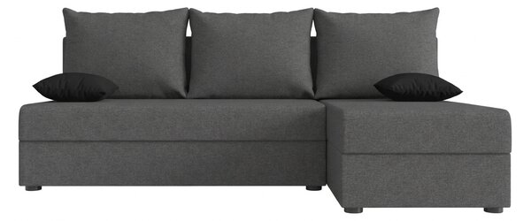 Coltar extensibil de colt VALERIO SLIM, gri inchis, reversibil, 200x140 cm + 2 perne GRATUIT