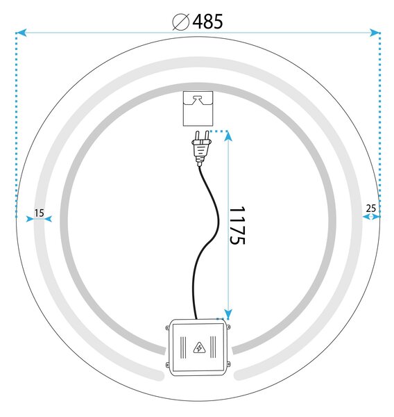Oglindă LED 50cm Modern