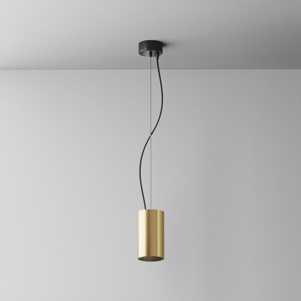 Maytoni lampă suspendată LED Efir, aur mat, Ø 7,5 cm, 15 W, 38°, Auriu / Alamă, Camera de zi / sufragerie, Aluminiu, Modern
