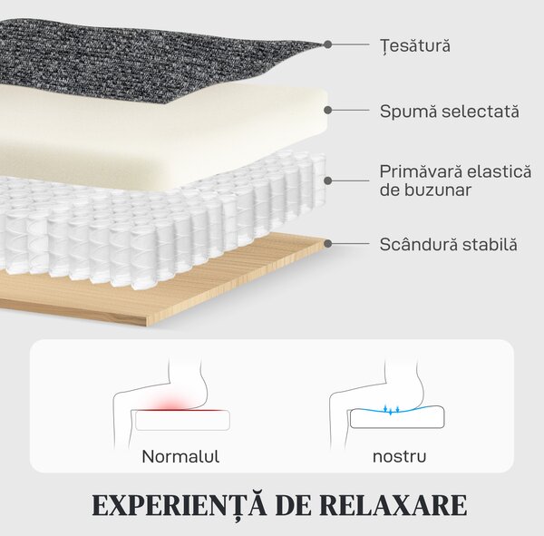 Divan HOMCOM cu 3 locuri din Catifea cu Reclinare Independentă la 145° max, Divan de Sufragerie Imbottito cu Brațe și Suport pentru Picioare, pentru Camera de Zi și Birou, Gri | Aosom Romania