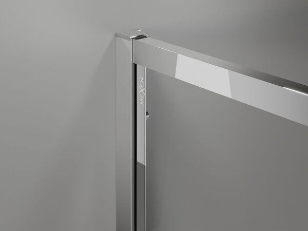 Mexen Exo cabină de duș semicirculară asimetrică glisantă 90 x 80 cm, transparent, crom - 8132-090-080-01-00