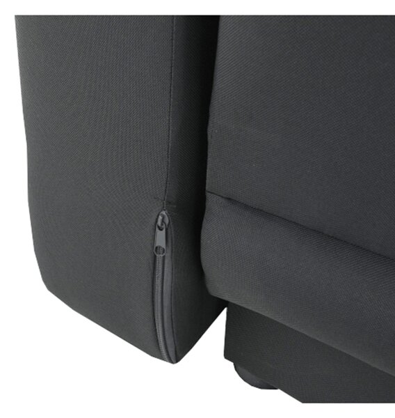 KONDELA Canapea extensibilă, material textil gri-negru, stânga, LAUREL