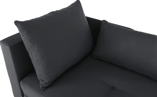KONDELA Canapea extensibilă, material textil gri-negru, stânga, LAUREL
