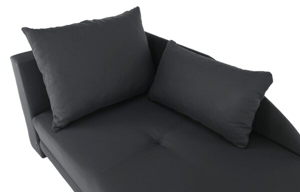KONDELA Canapea extensibilă, material textil gri-negru, stânga, LAUREL