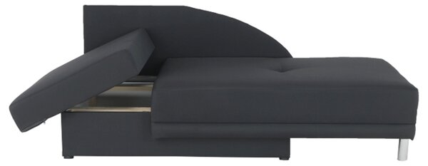 KONDELA Canapea extensibilă, material textil gri-negru, stânga, LAUREL
