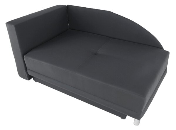 KONDELA Canapea extensibilă, material textil gri-negru, stânga, LAUREL