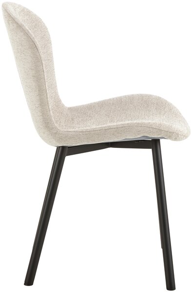 MAZZONI EXPORT FIORA Bej (material Apia 453)/cadru negru – SCAUN MODERN TAPITAT DIN CHENILLE PENTRU LIVING/BUCĂTĂRIE