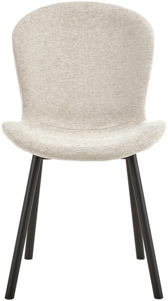 MAZZONI EXPORT FIORA Bej (material Apia 453)/cadru negru – SCAUN MODERN TAPITAT DIN CHENILLE PENTRU LIVING/BUCĂTĂRIE