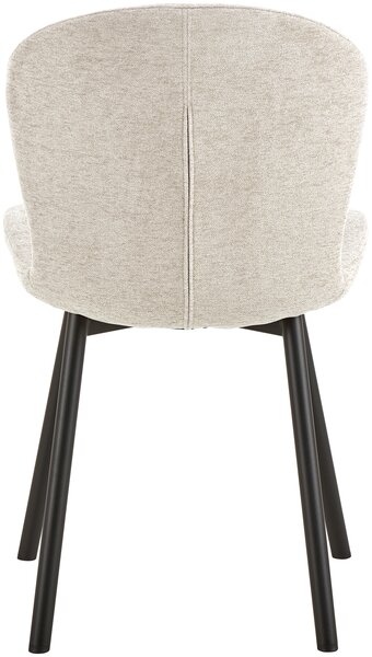MAZZONI EXPORT FIORA Bej (material Apia 453)/cadru negru – SCAUN MODERN TAPITAT DIN CHENILLE PENTRU LIVING/BUCĂTĂRIE