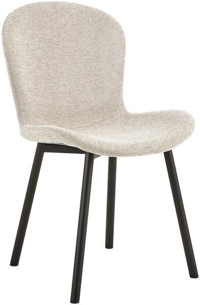 MAZZONI EXPORT FIORA Bej (material Apia 453)/cadru negru – SCAUN MODERN TAPITAT DIN CHENILLE PENTRU LIVING/BUCĂTĂRIE