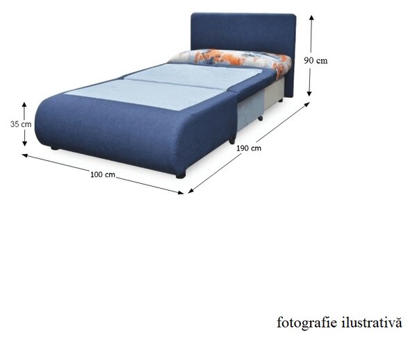 Fotoliu extensibil KENY NEW gri-model carouri, 100/90/87 cm