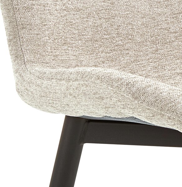 MAZZONI EXPORT FIORA Bej (material Apia 453)/cadru negru – SCAUN MODERN TAPITAT DIN CHENILLE PENTRU LIVING/BUCĂTĂRIE