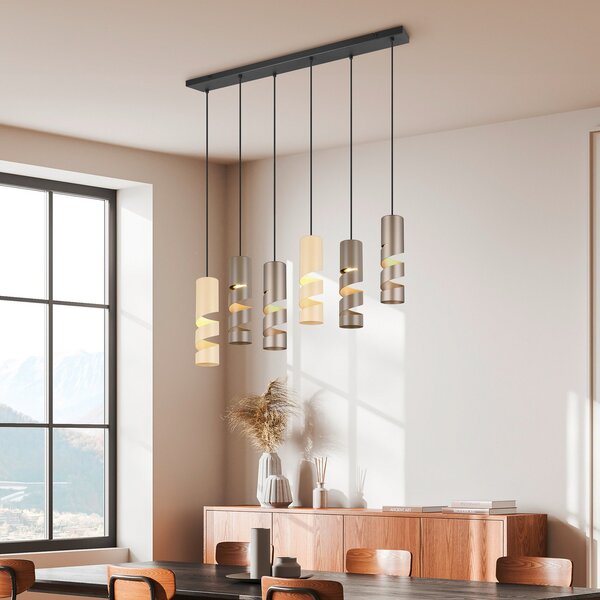 Trio Lighting Lampă suspendată Stream multicolor lungime 100 cm 6 becuri metal GU10, reglabil, Multicolor, Camera de zi / sufragerie, Metal, Modern