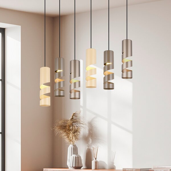 Trio Lighting Lampă suspendată Stream multicolor lungime 100 cm 6 becuri metal GU10, reglabil, Multicolor, Camera de zi / sufragerie, Metal, Modern