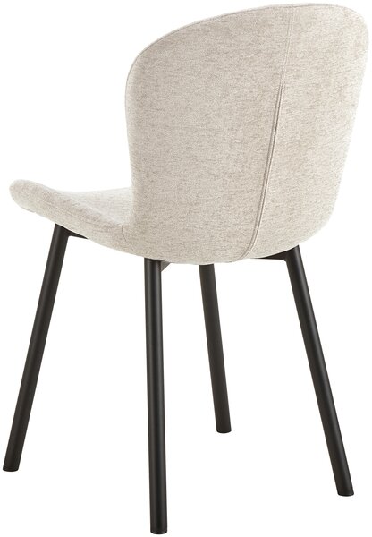 MAZZONI EXPORT FIORA Bej (material Apia 453)/cadru negru – SCAUN MODERN TAPITAT DIN CHENILLE PENTRU LIVING/BUCĂTĂRIE